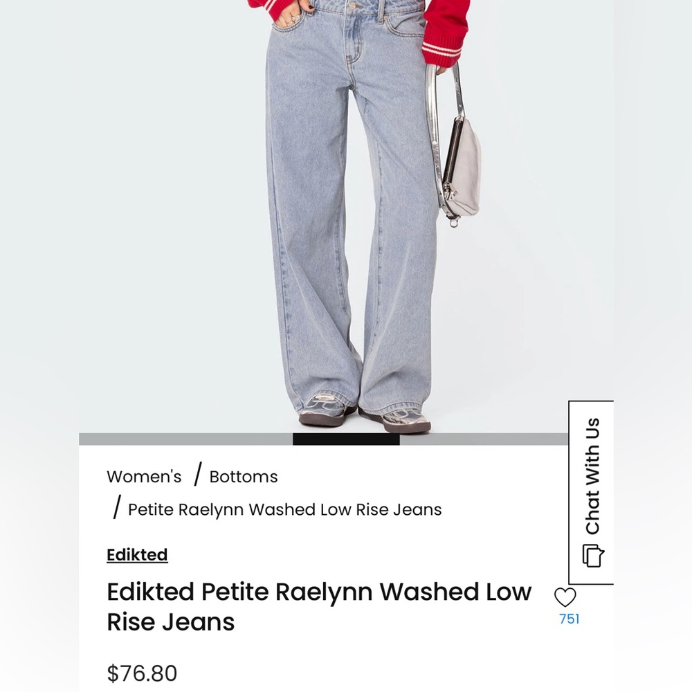 Edikted Blue Flare Wide Leg Jeans